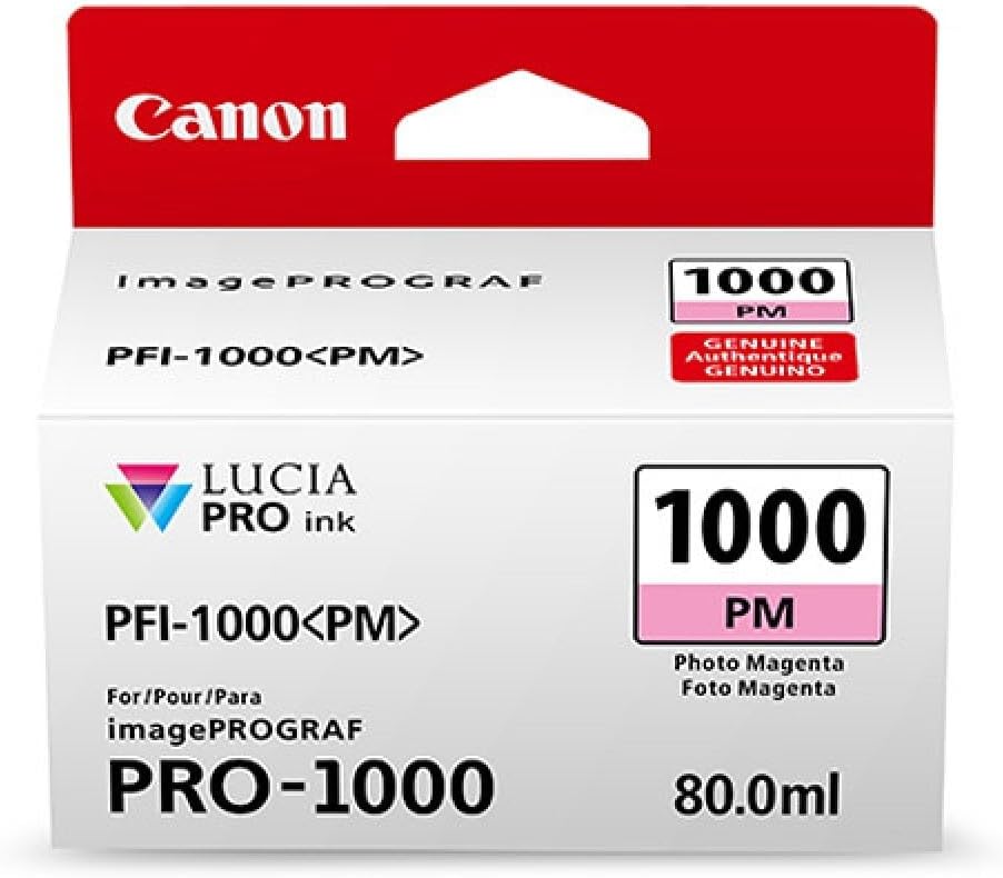 Tanque de Tinta Canon PFI-1000 PM Magenta Foto 80ml Original imagePROGRAF PRO-1000