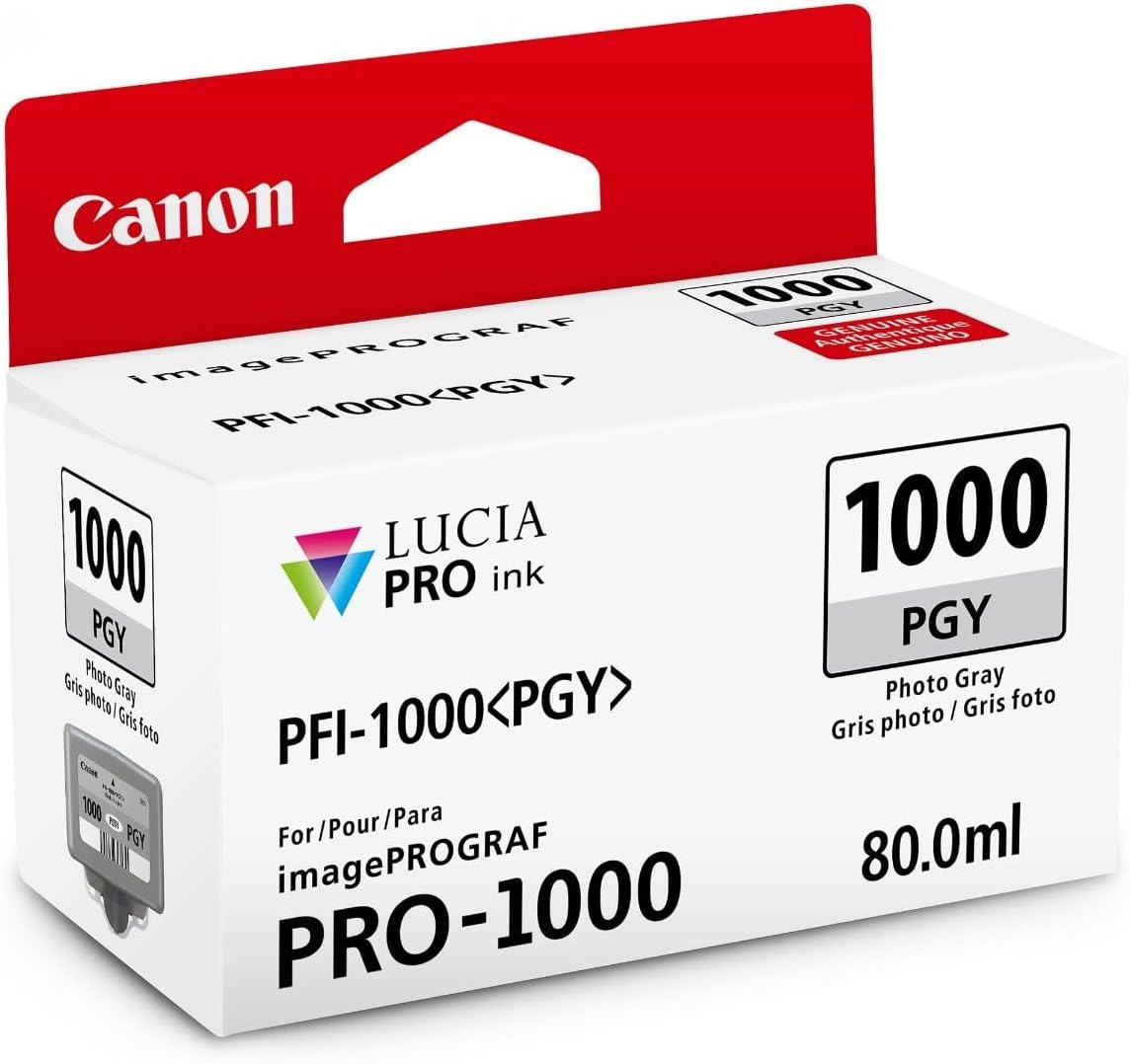Depósito Tinta Canon PFI-1000 PGY Cinza Fotográfico 80 ml - Imagem 2