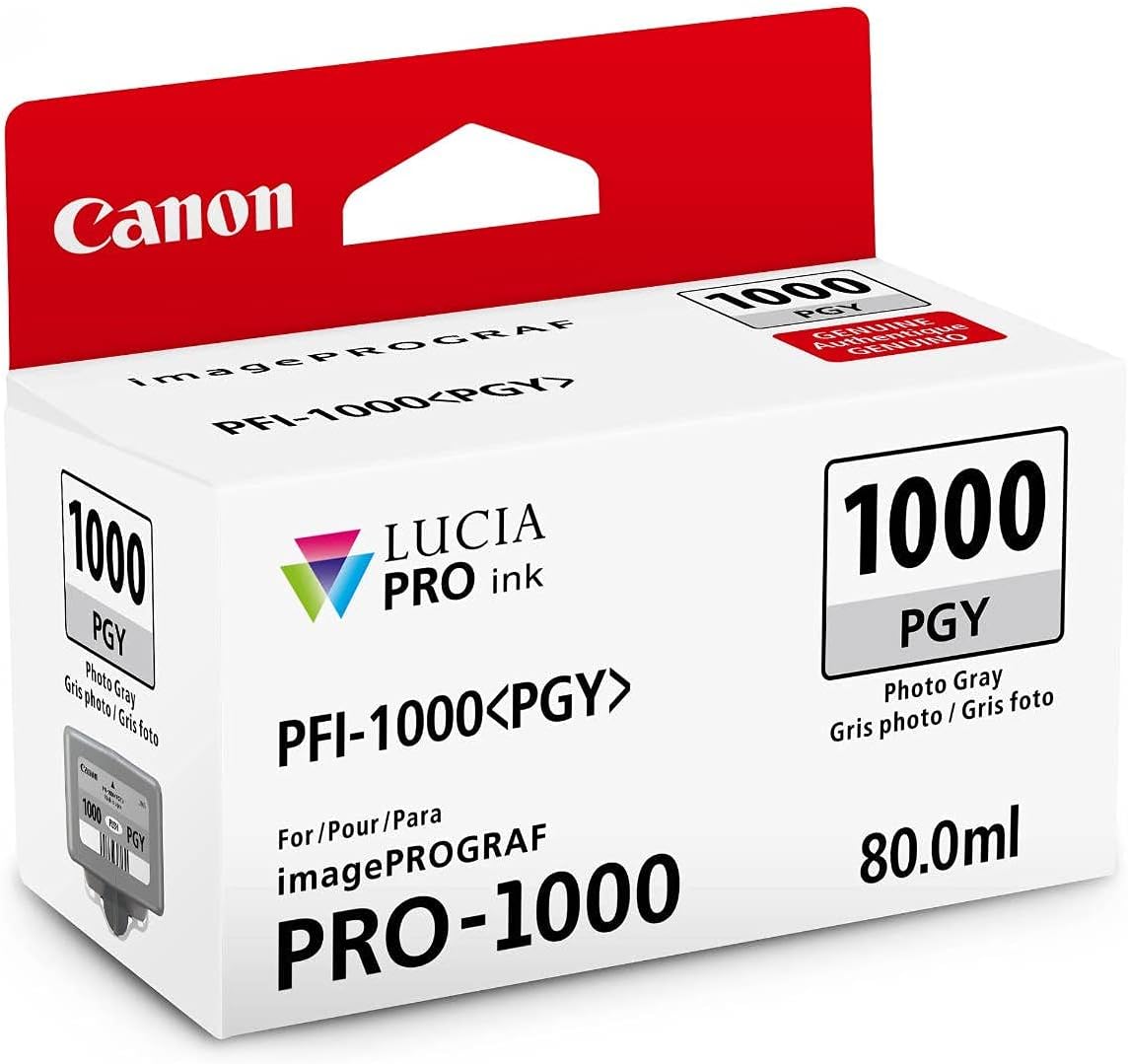 Depósito Tinta Canon PFI-1000 PGY Cinza Fotográfico 80 ml - Imagem 4
