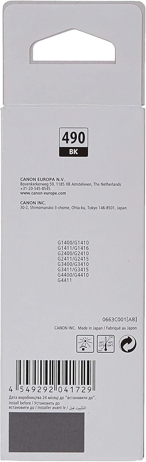 Garrafa de Tinta Canon GI 490 PGBK 135 ml Preto Original - Imagem 2