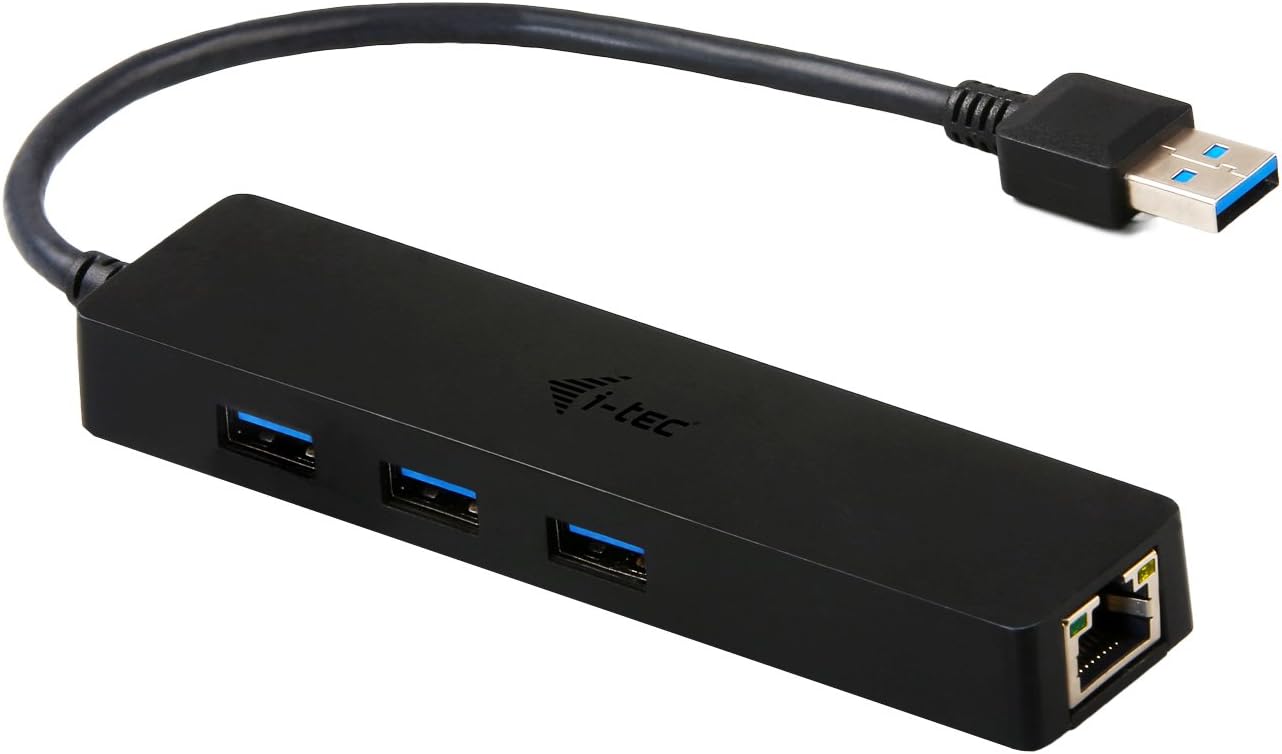 Hub USB i-Tec Slim 3 Portas USB 3.0 Adaptador Gigabit