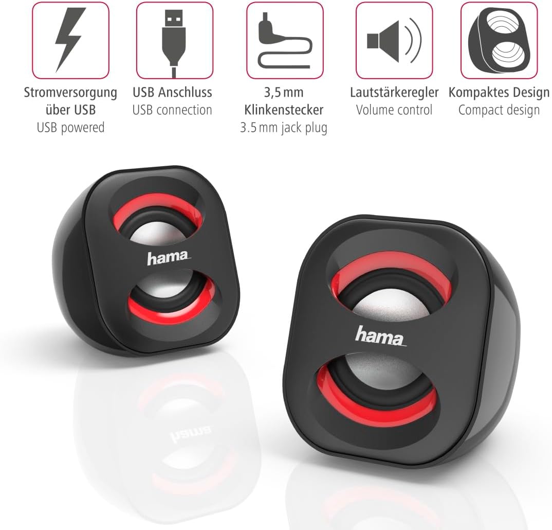 Altifalantes Hama Sonic Mobil 183 Preto, Vermelho - Imagem 2