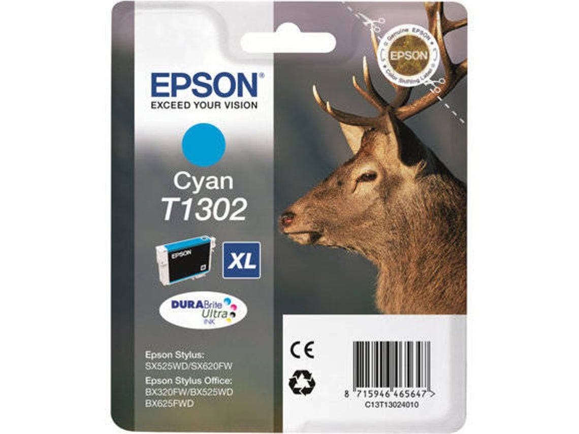 Tinteiro Epson T1302 Ciano XL Original - Imagem 1