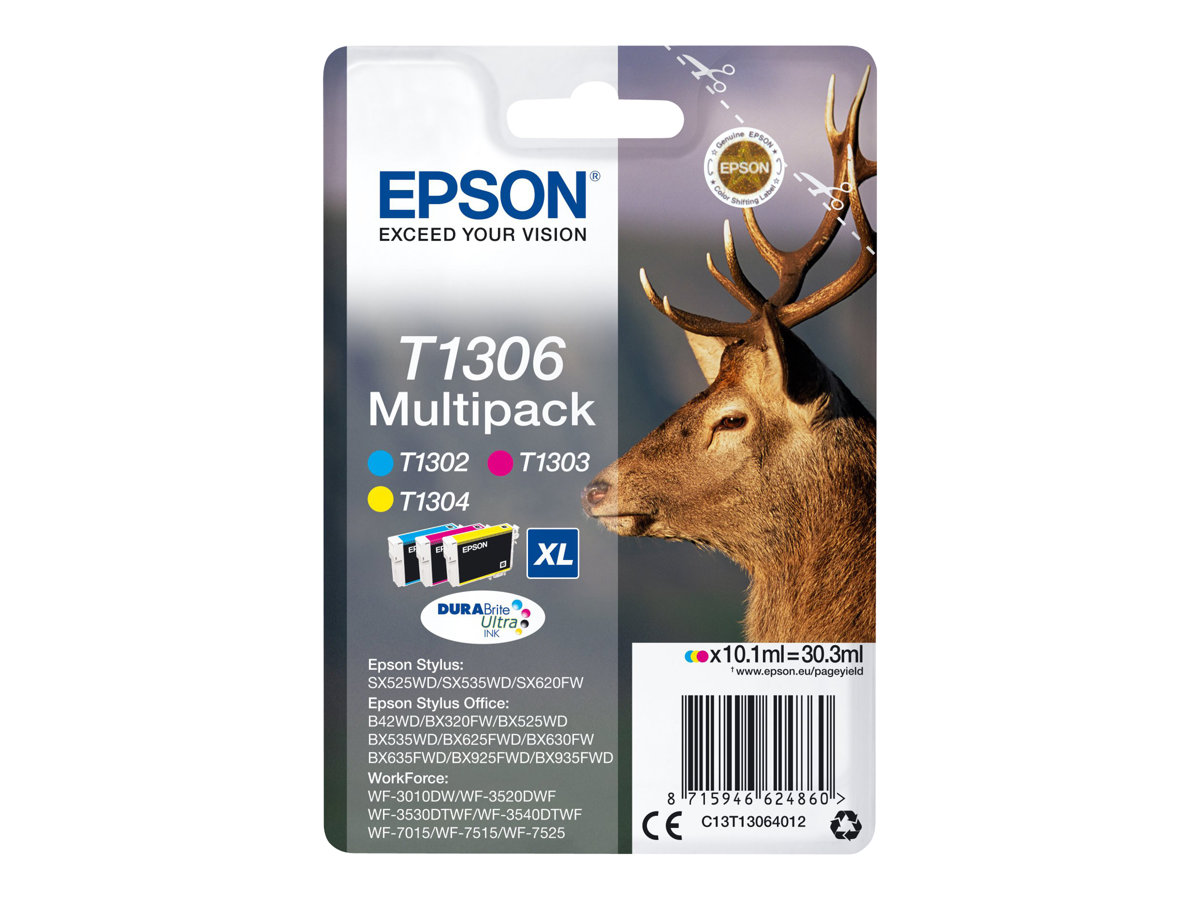 Tinteiro Epson T1306 Multipack XL Amarelo Cyan Magenta - Imagem 2