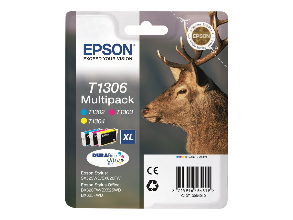 Tinteiro Epson T1306 Multipack XL Amarelo Azul Magenta - Imagem 3