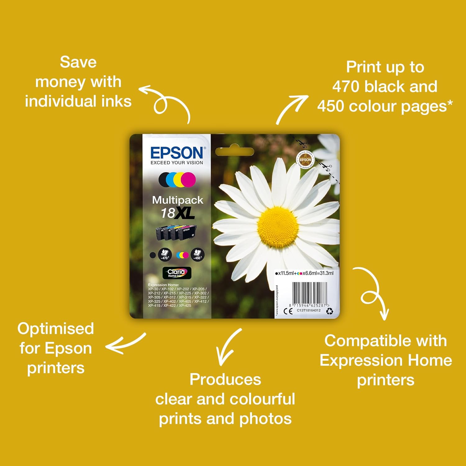 Tinteiro Epson 18XL XL Multipack 4 Cores Original - Imagem 2