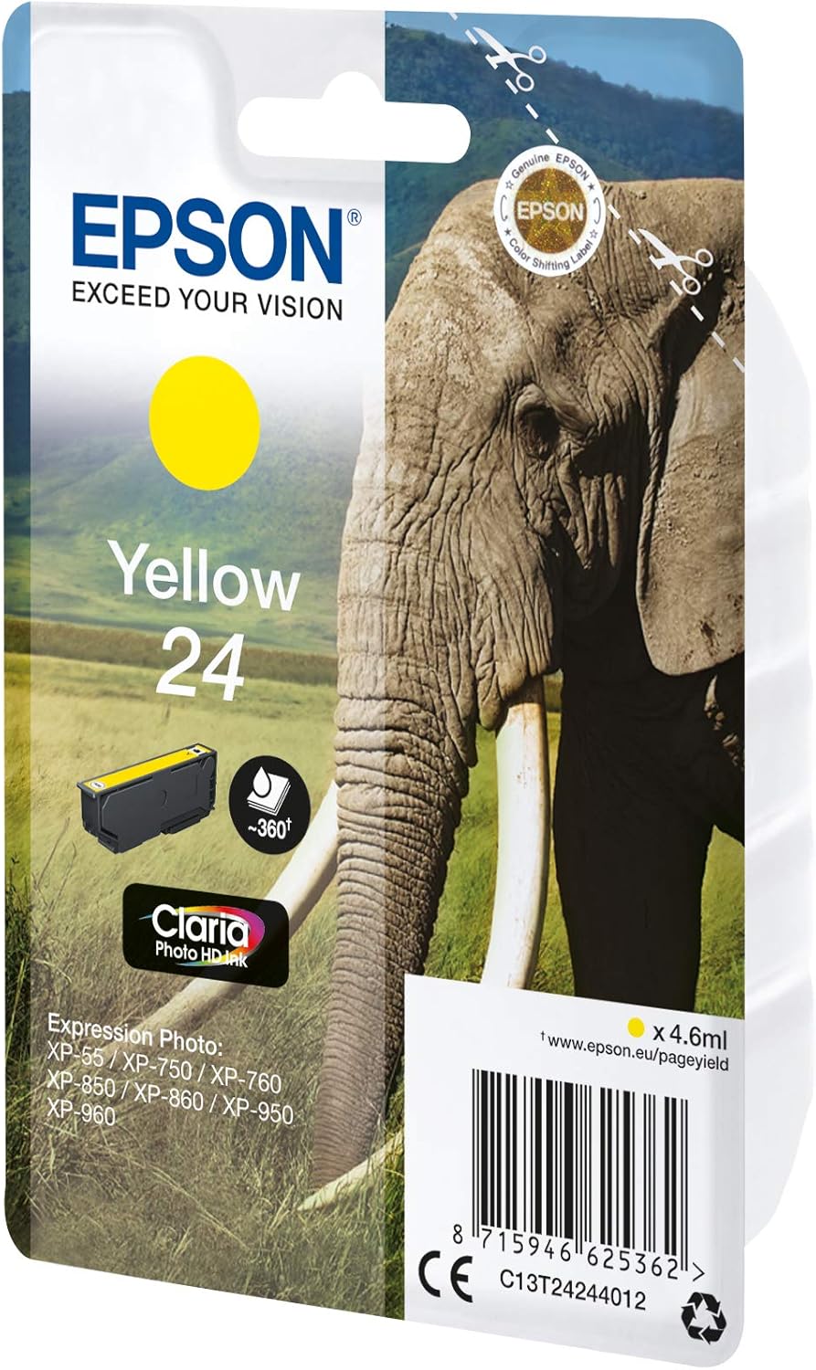 Tinteiro Epson 24 Amarelo 4.6ml Original - Imagem 4
