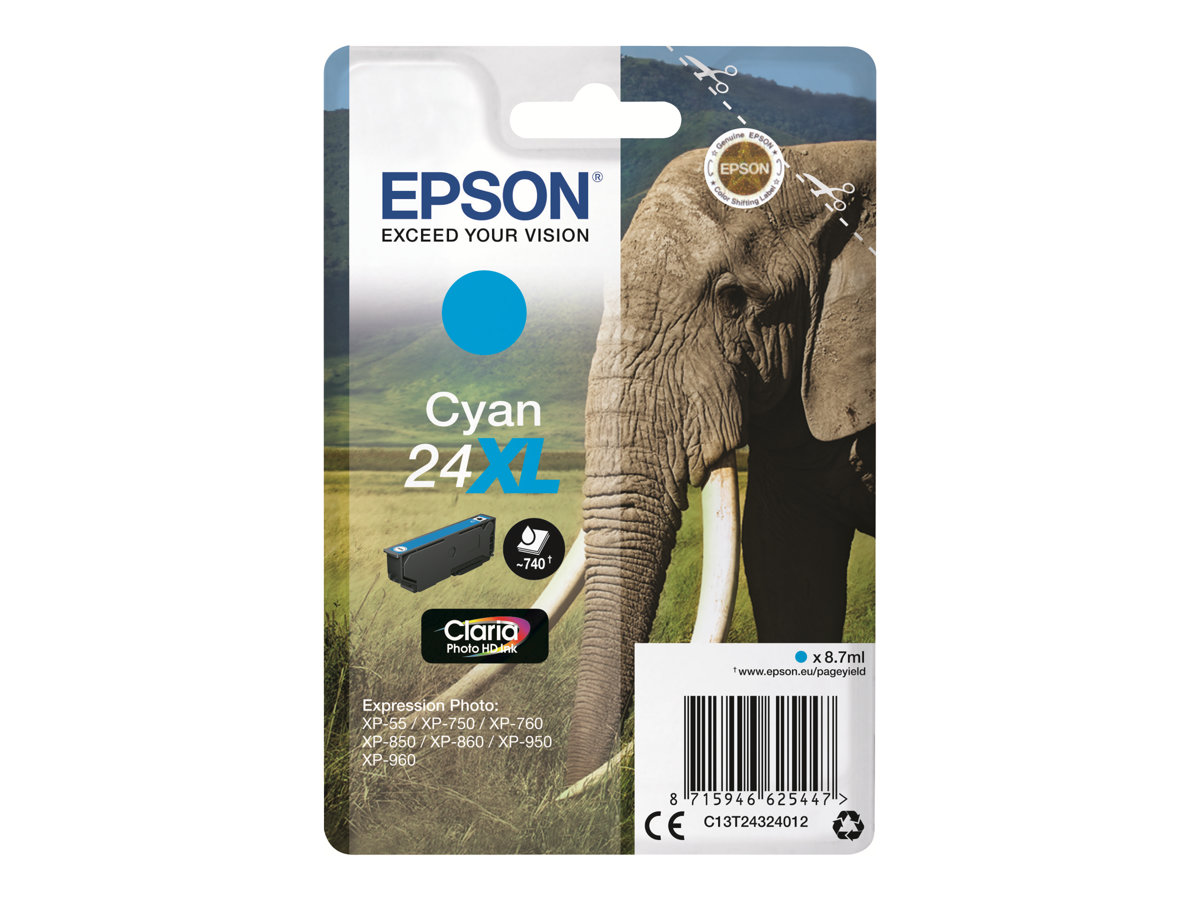 Tinteiro Epson 24XL Cyan XL 8.7ml Original - Imagem 1