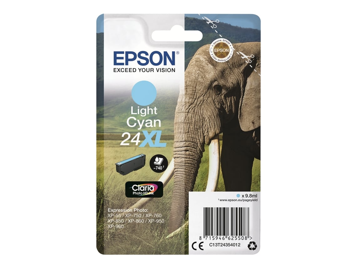 Tinteiro Epson 24XL Azul Cyan Claro XL Original - Imagem 1
