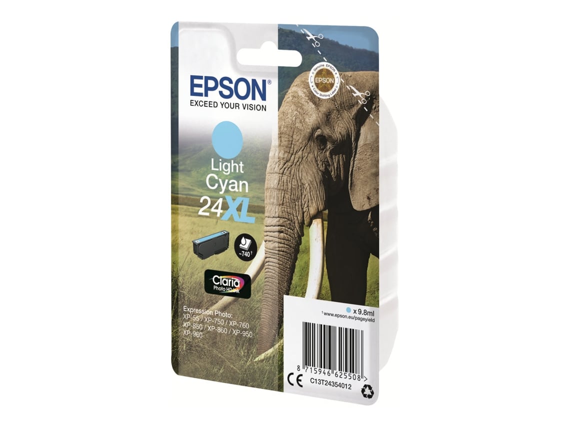 Tinteiro Epson 24XL Azul Cyan Claro XL Original - Imagem 2