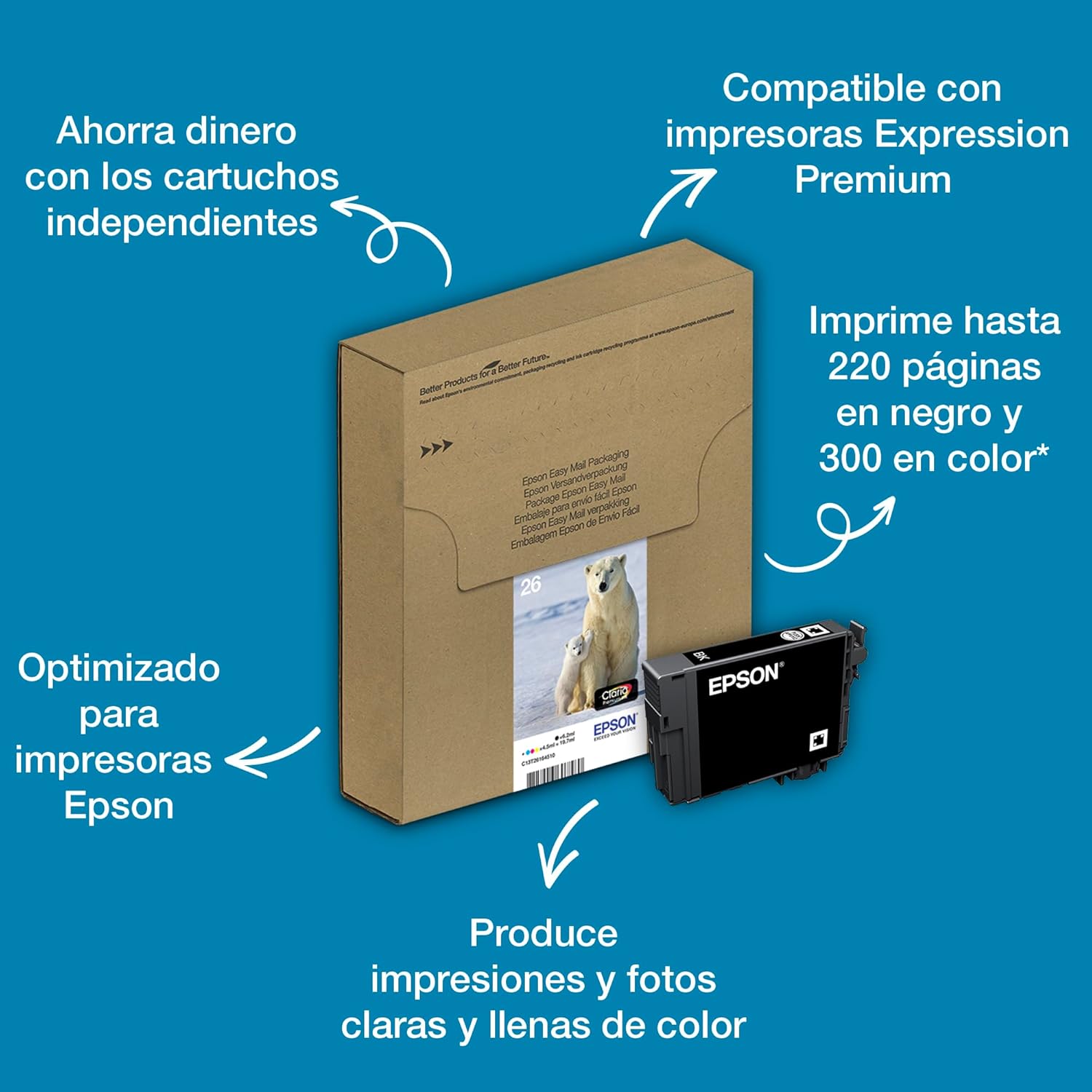 Tinteiro Epson 26 Preto 6.2 ml Original - Imagem 2