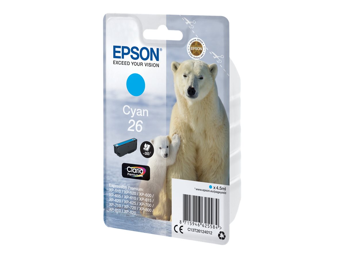 Tinteiro Epson 26 Azul Ciano 4.5ml Original - Imagem 1