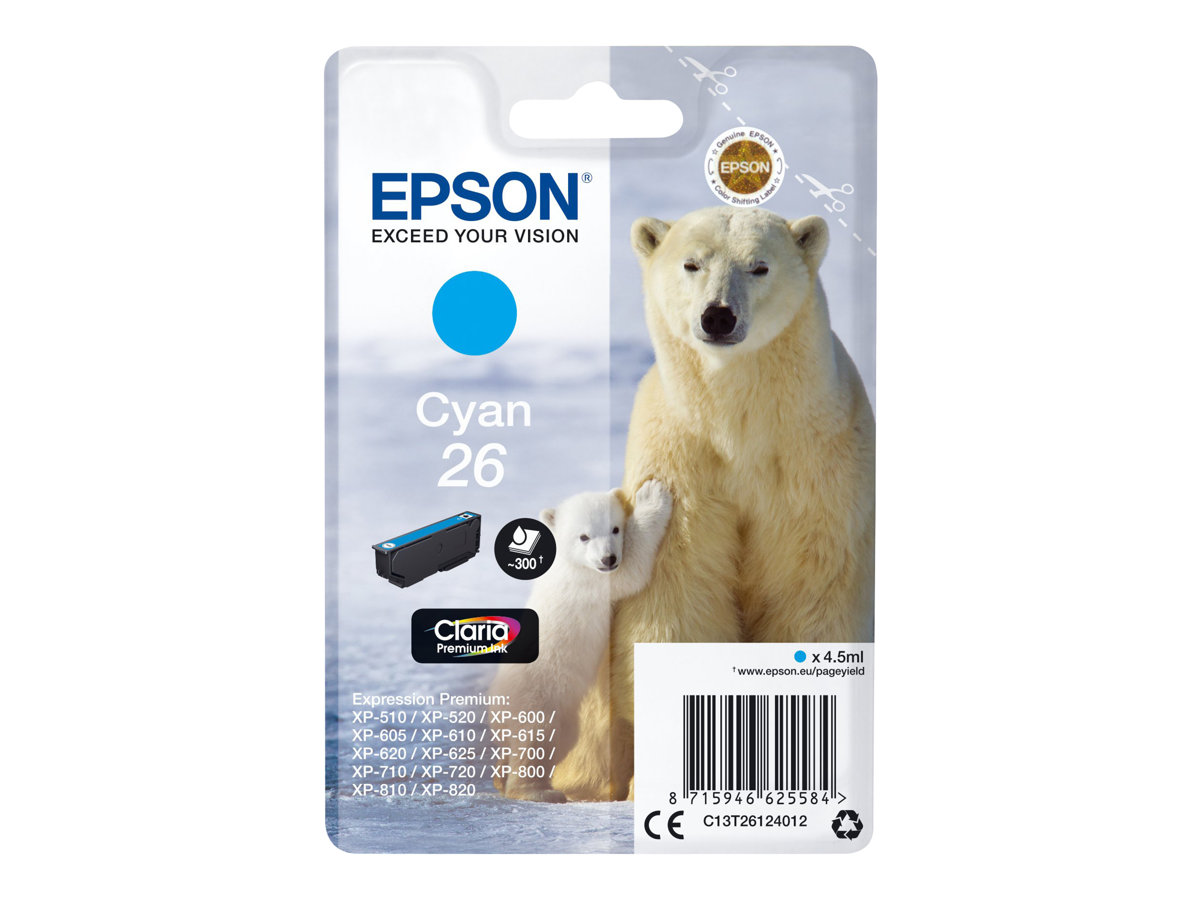 Tinteiro Epson 26 Azul Ciano 4.5ml Original - Imagem 2