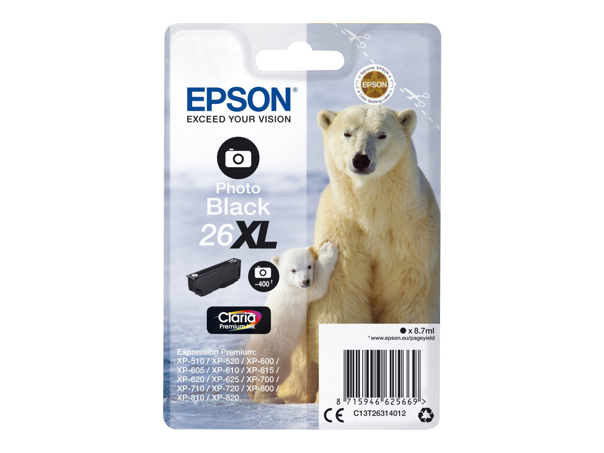 Tinteiro Epson 26XL Preto Foto Capacidade XL - Imagem 1