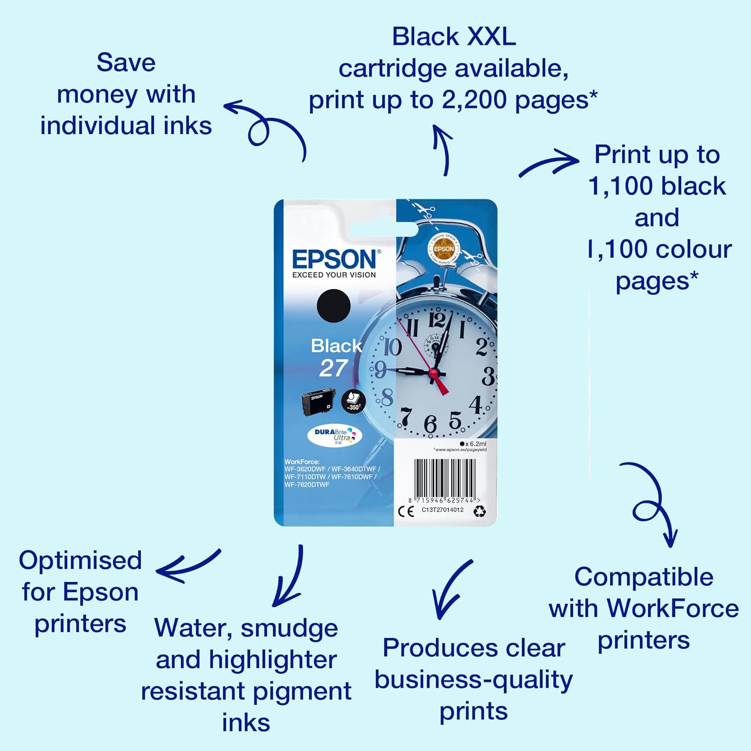 Tinteiro Epson 27 Preto 6.2 ml Original - Imagem 2