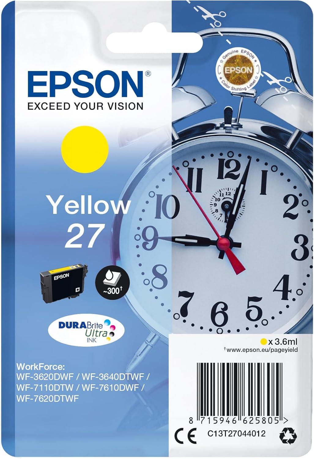 Tinteiro Epson 27 Amarelo 3.6 ml Original