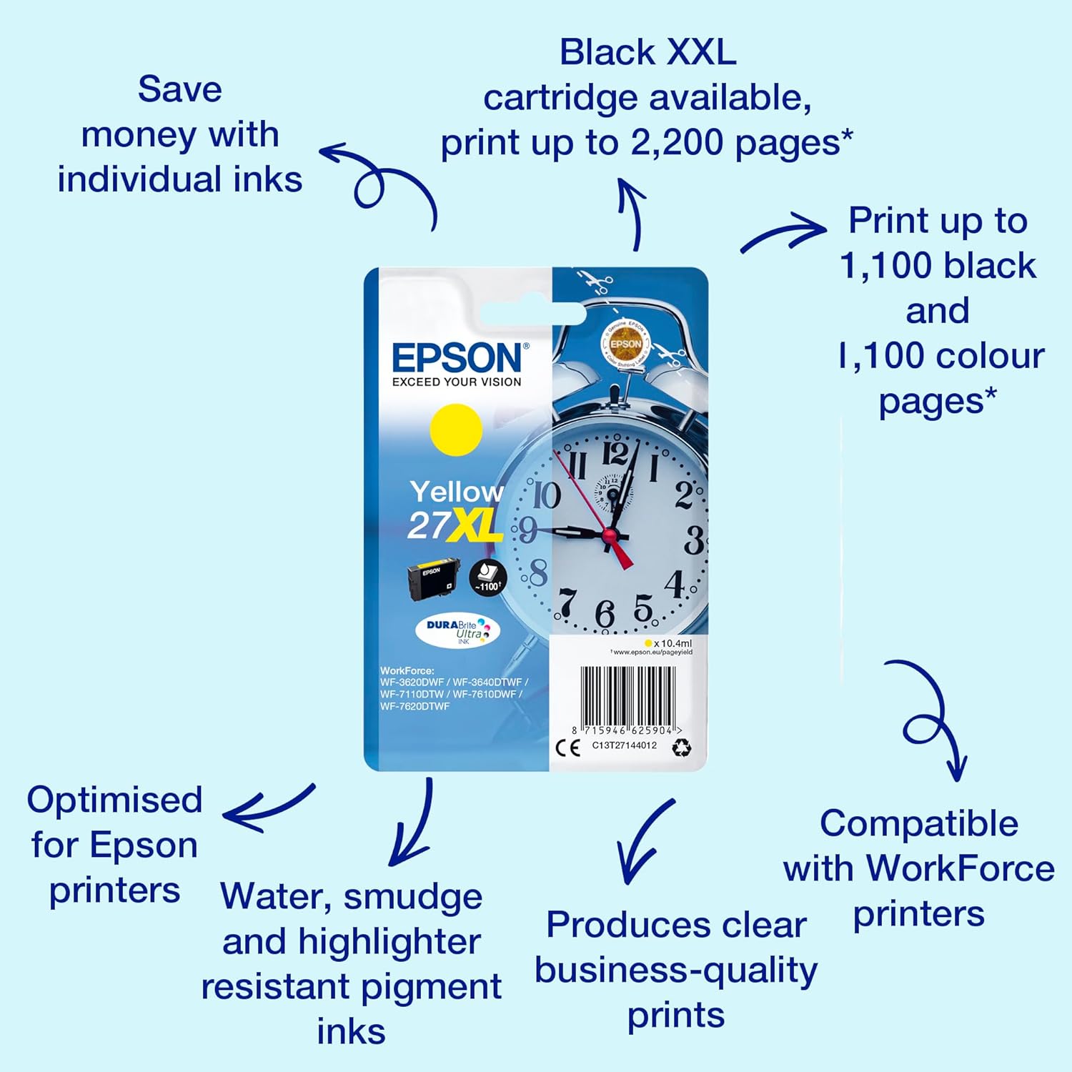 Tinteiro Epson 27XL Original Amarelo XL - Imagem 2