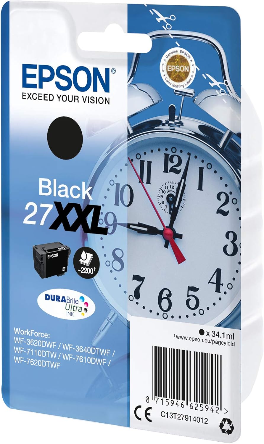 Tinteiro Epson 27XXL Preto XL 34.1 ml Original - Imagem 2