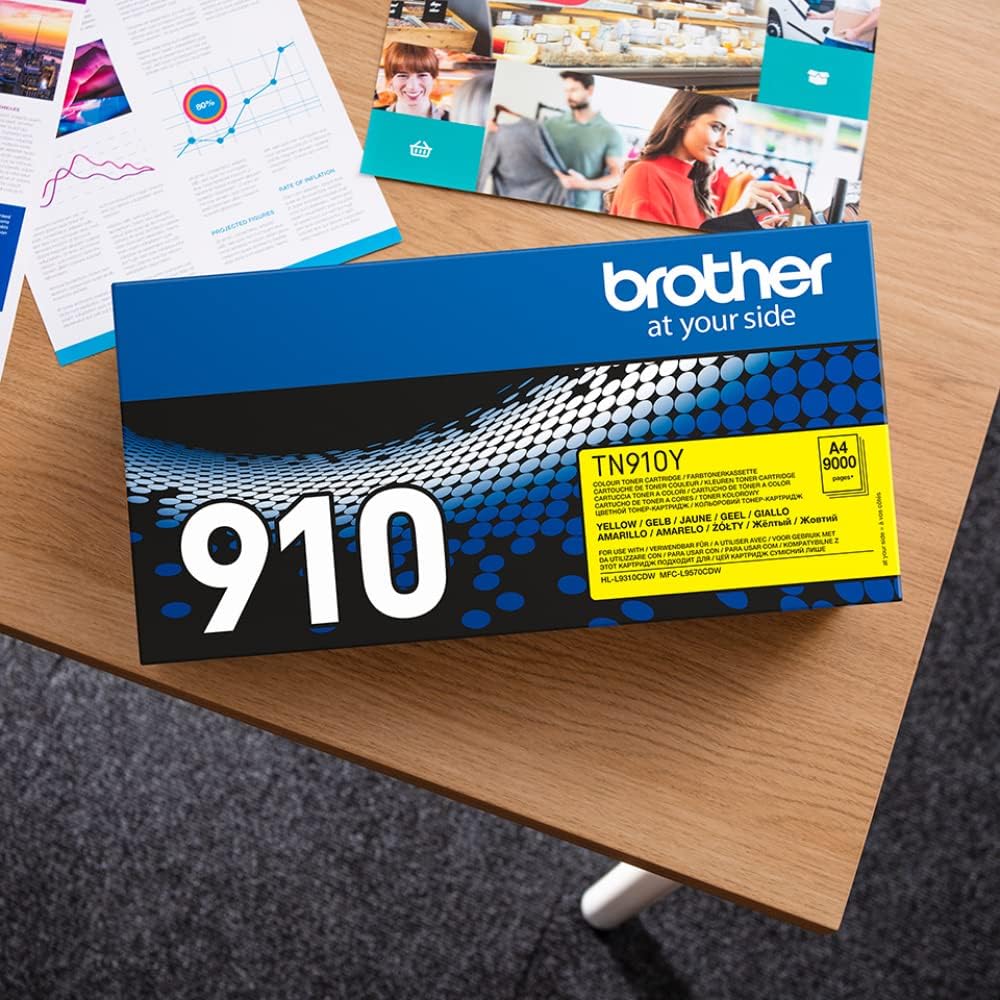 Cartucho de Toner Brother TN910Y Amarelo Ultra Jumbo Original - Imagem 9