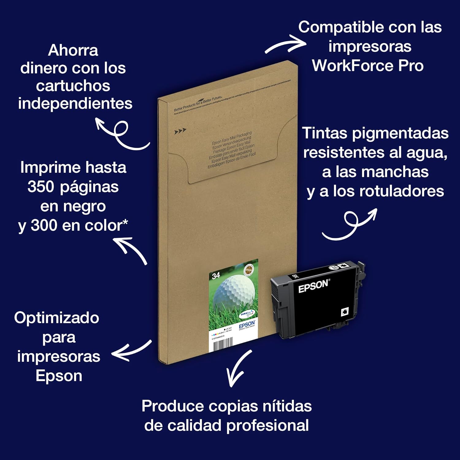 Tinteiro Epson 34XL Preto XL Original - Imagem 2