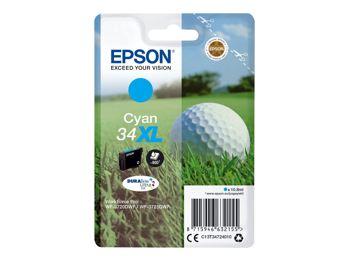 Tinteiro Epson 34XL Ciano XL Original - Imagem 2