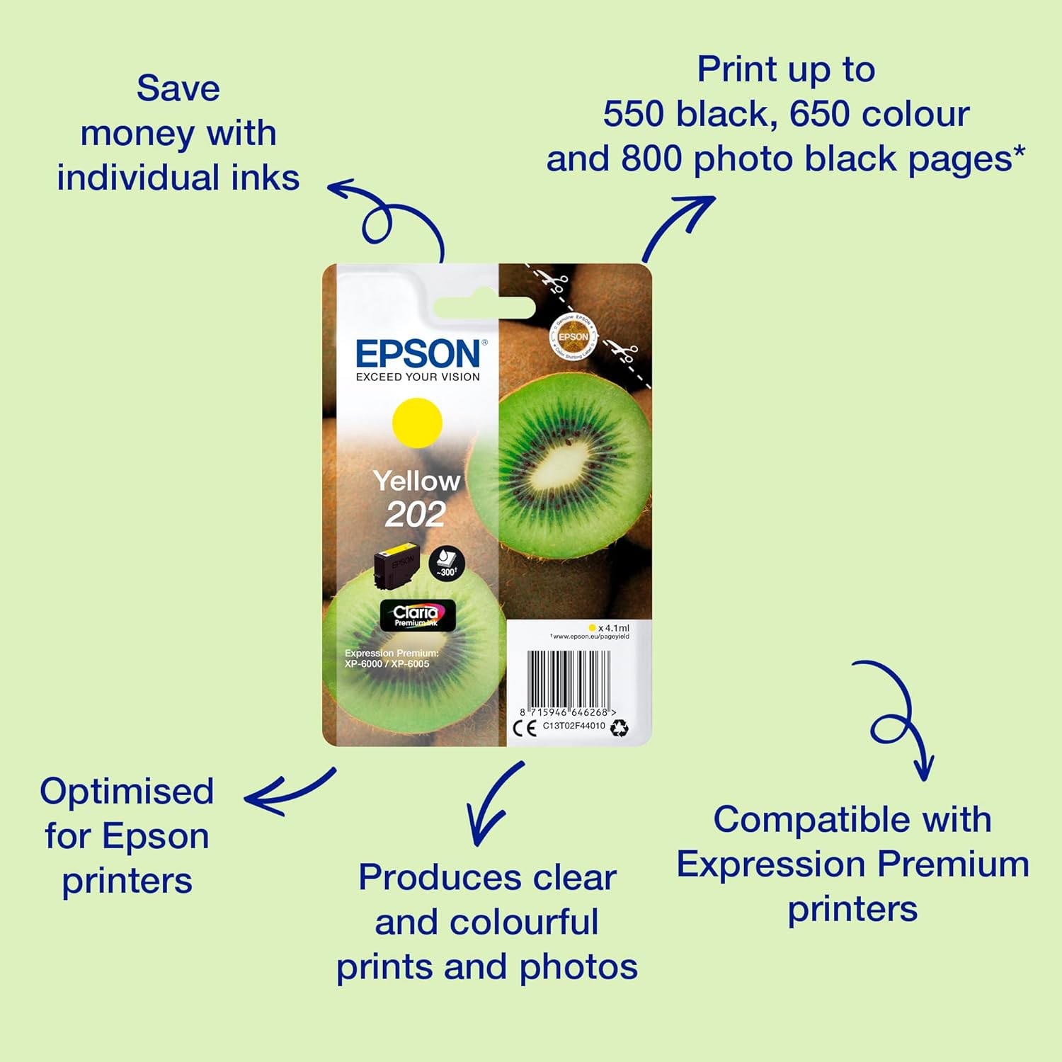 Tinteiro Epson 202 Amarelo 4.1ml Original - Imagem 2