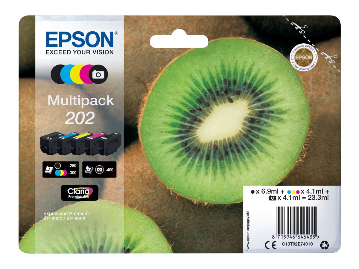 Pack Tinteiros Epson 202 Original 5 Cores Preto Foto - Imagem 2