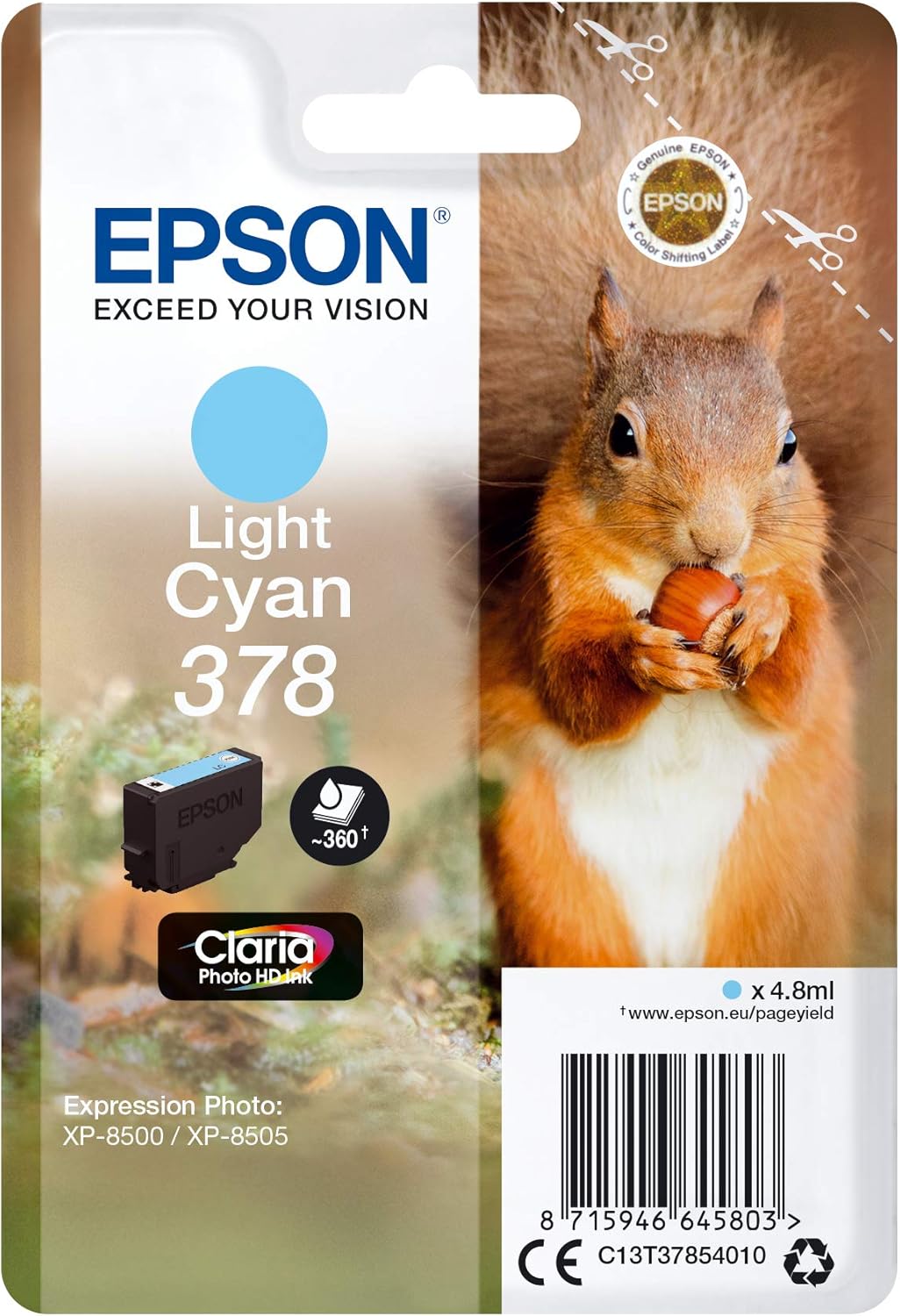Tinteiro Epson 378 Azul Ciano Claro 4.8ml Original - Imagem 1