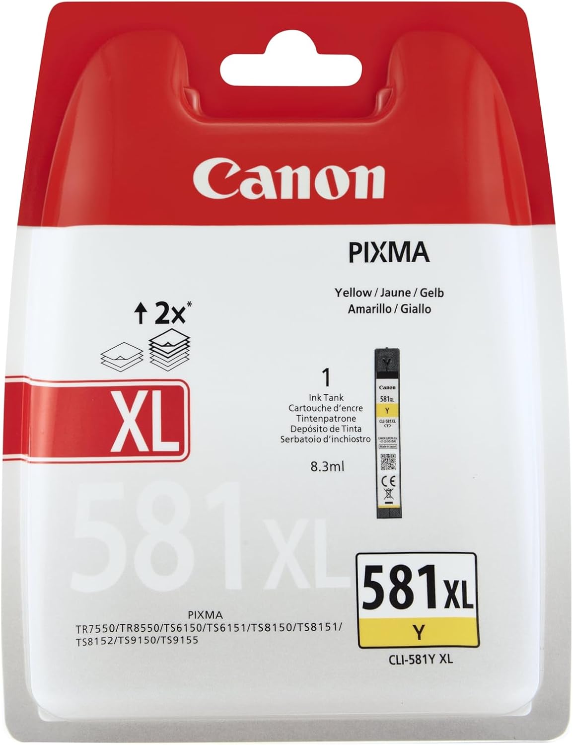 Tinteiro Canon CLI-581Y Amarelo XL Original