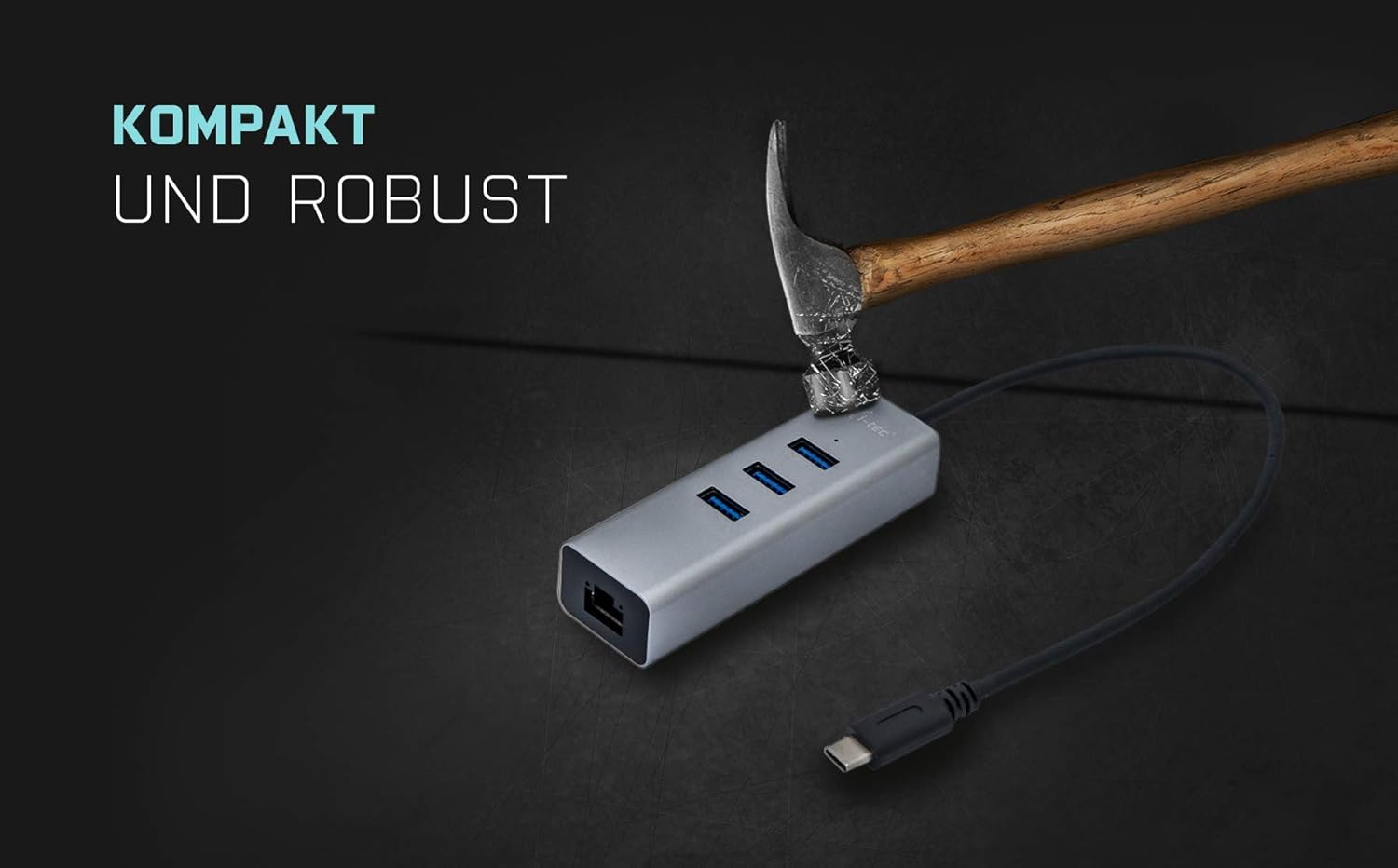 Hub i-Tec USB-C 3 Portas USB 3.0 Ethernet Gigabit Metal - Imagem 5