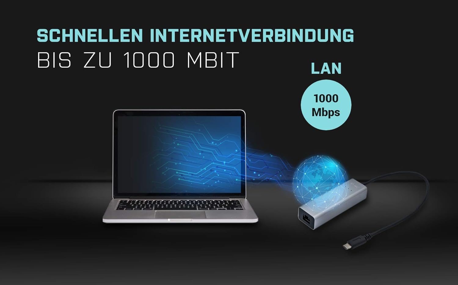 Adaptador i-Tec USB-C Gigabit Metal Cinzento Espacial - Imagem 4