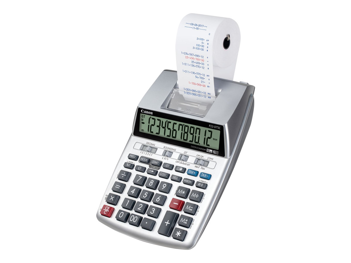 Calculadora com Impressora Canon P23-DTSC II 12 Dígitos Funções de Taxa e Negócios Prateado