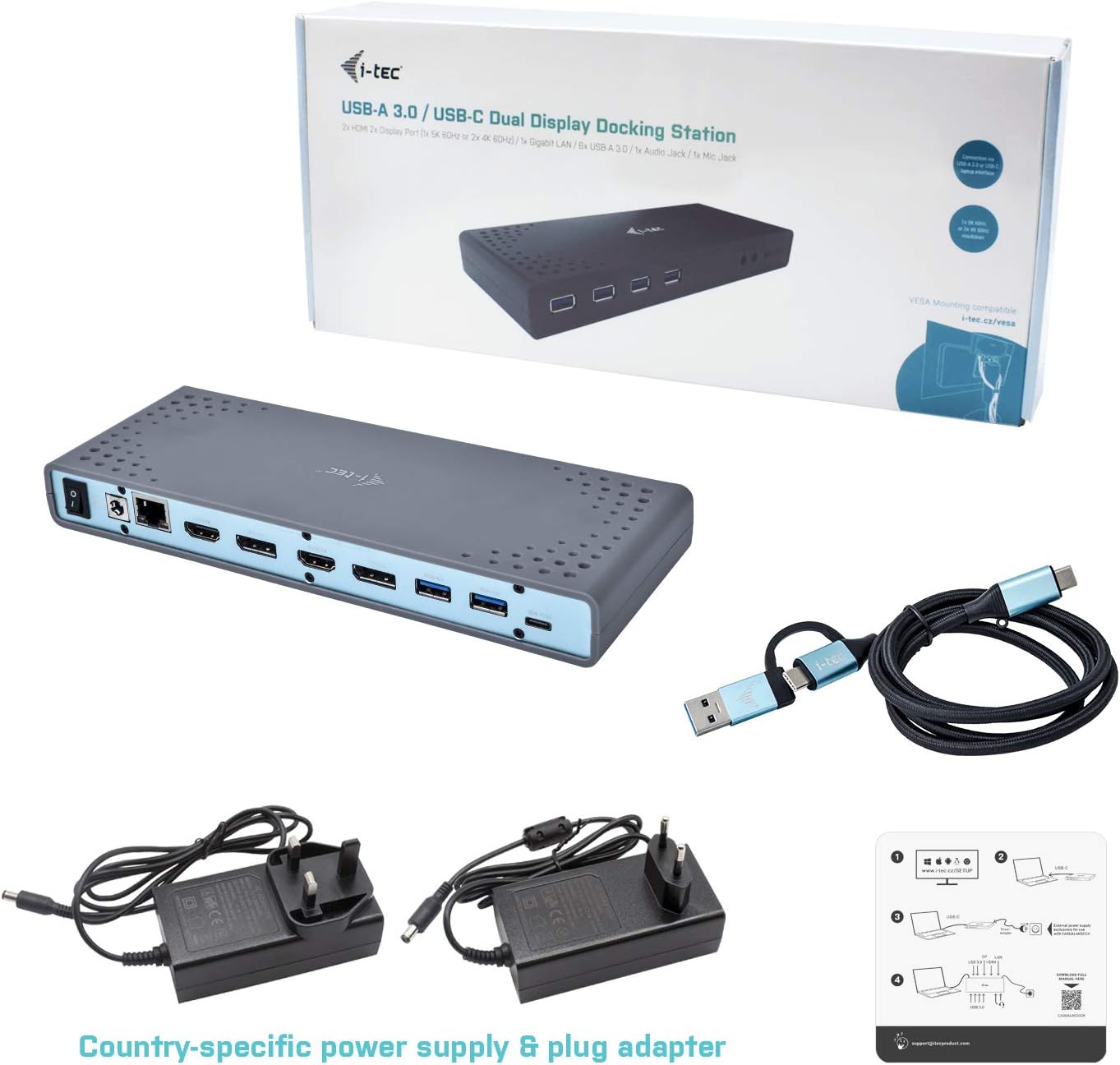 Docking Station i-Tec USB-C/A 4K Dual Video 1GbE - Imagem 6