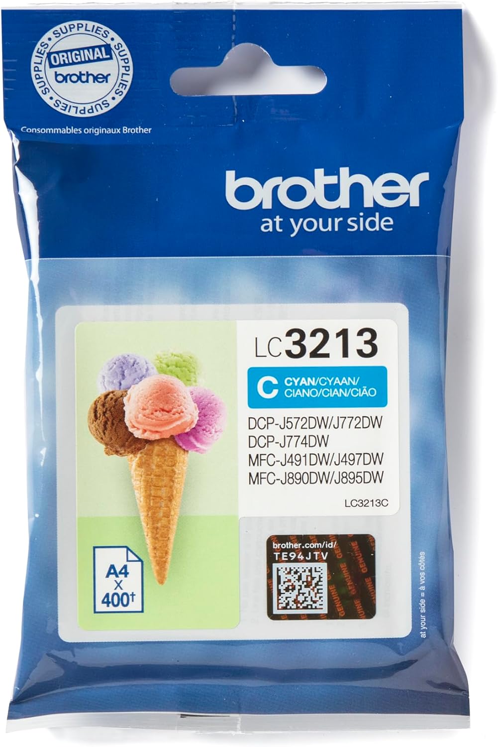 Tinteiro Brother LC3213C Ciano Alto Rendimento