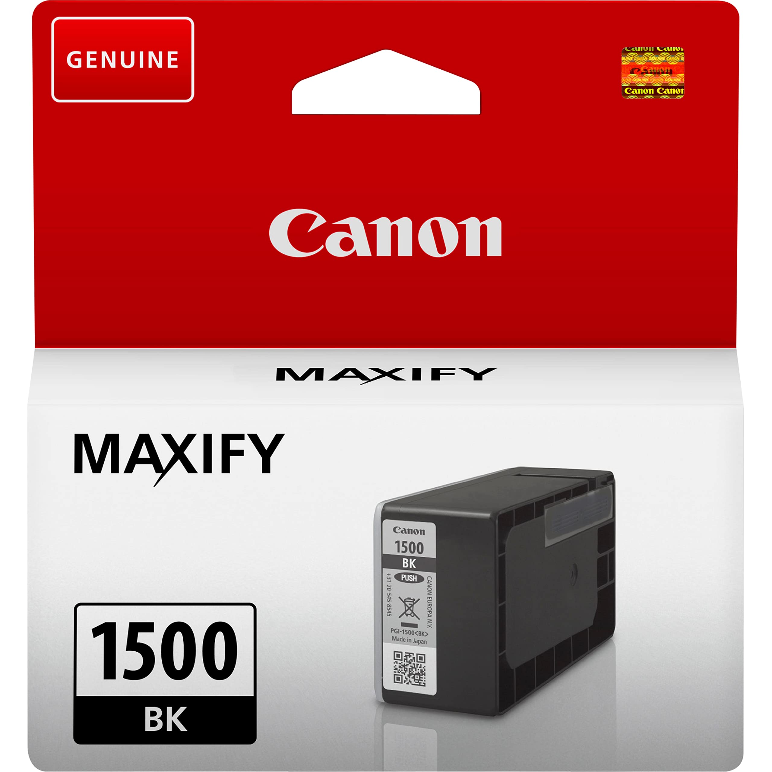 Tinteiro Canon PGI-1500 BK Preto Original 12.4ml para MAXIFY MB2050 MB2150 MB2155 MB2350 MB2750 MB2755