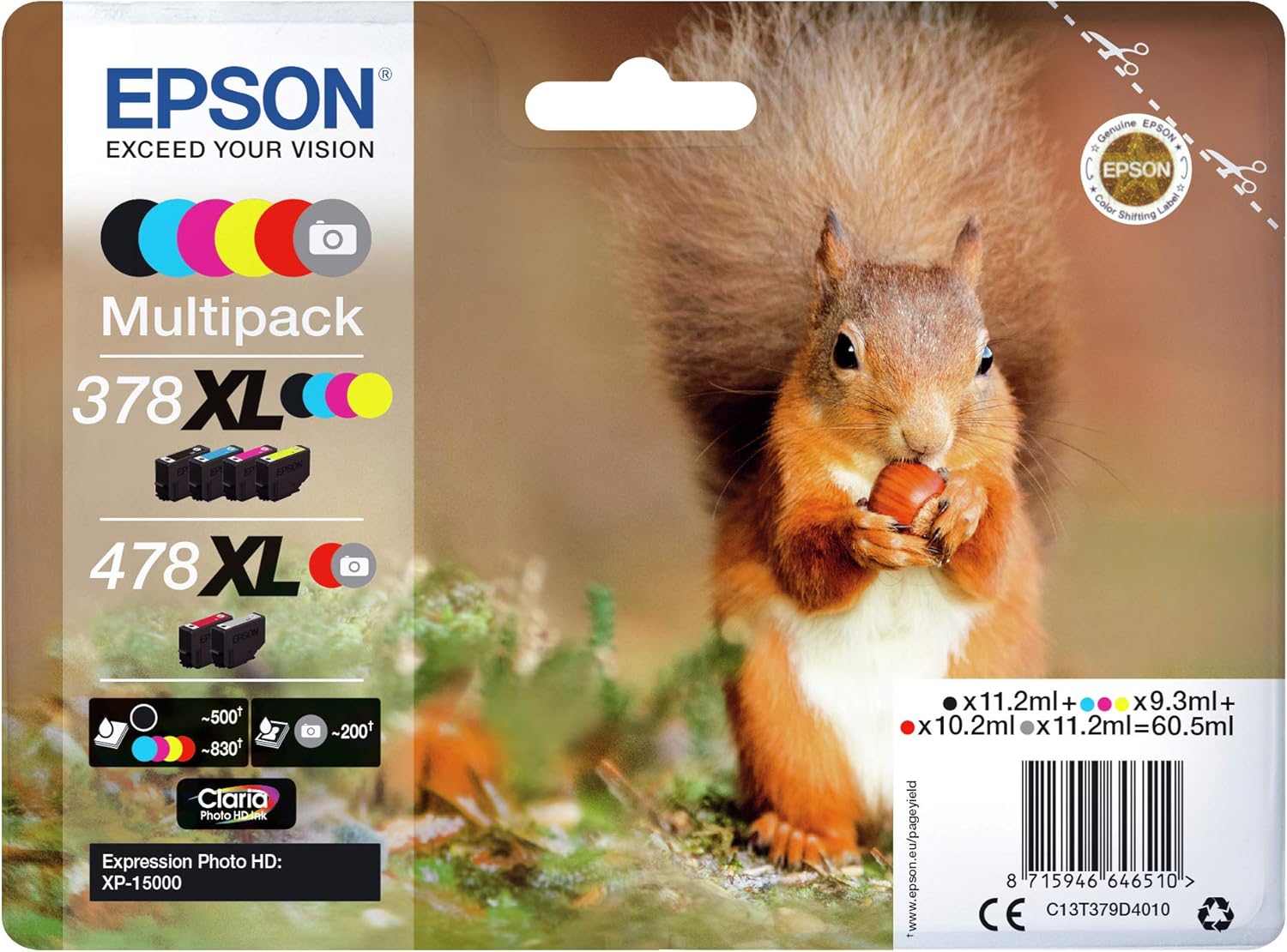 Tinteiros Epson 478XL Multipack 6 Cores Alta Capacidade Original - Imagem 2