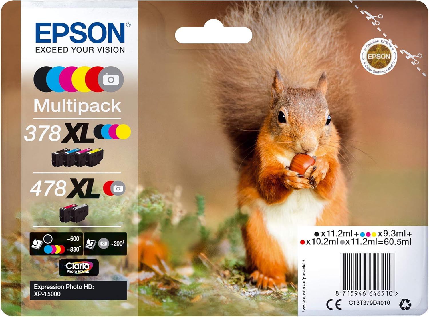 Tinteiros Epson 478XL Multipack 6 Cores Alta Capacidade Original