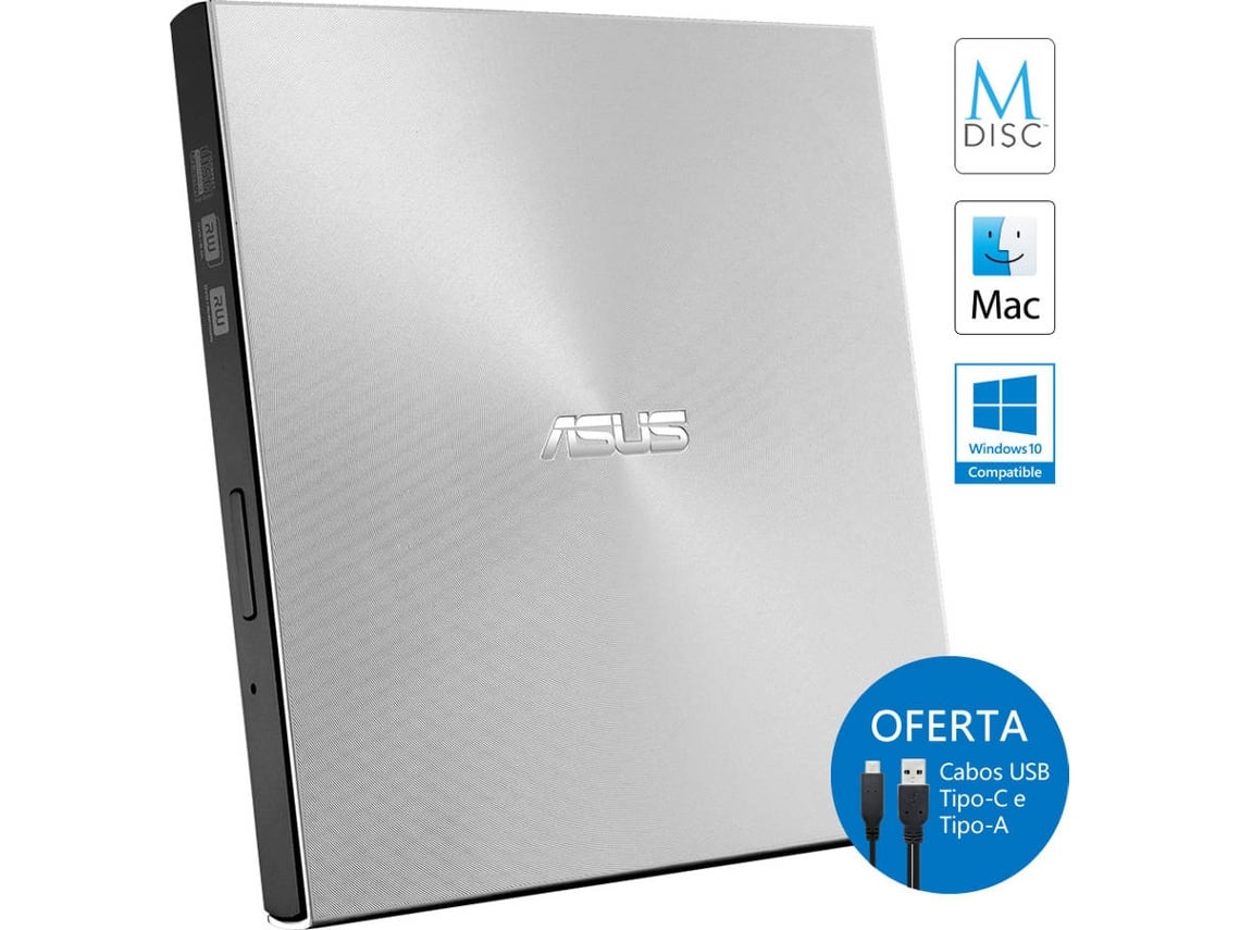 Gravador DVD Externo ASUS ZenDrive U9M Prata - Imagem 7