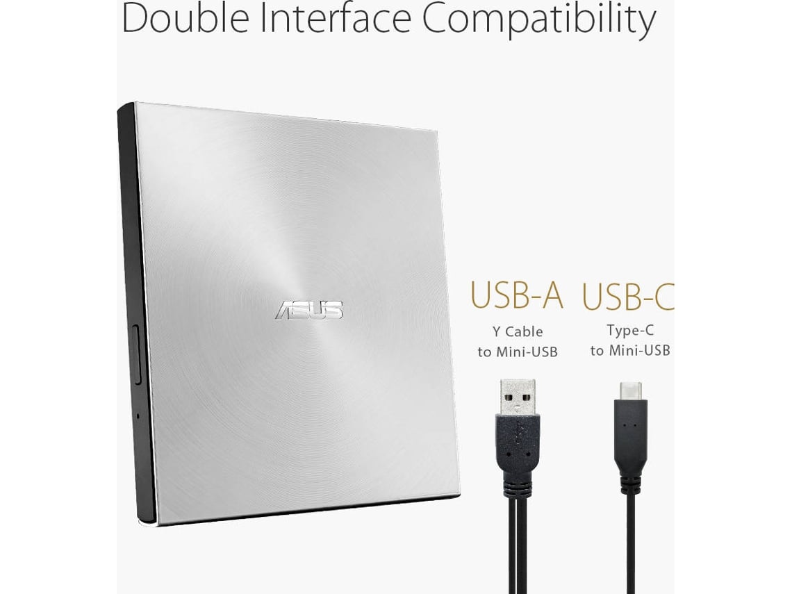 Gravador DVD Externo ASUS ZenDrive U9M Prata - Imagem 8