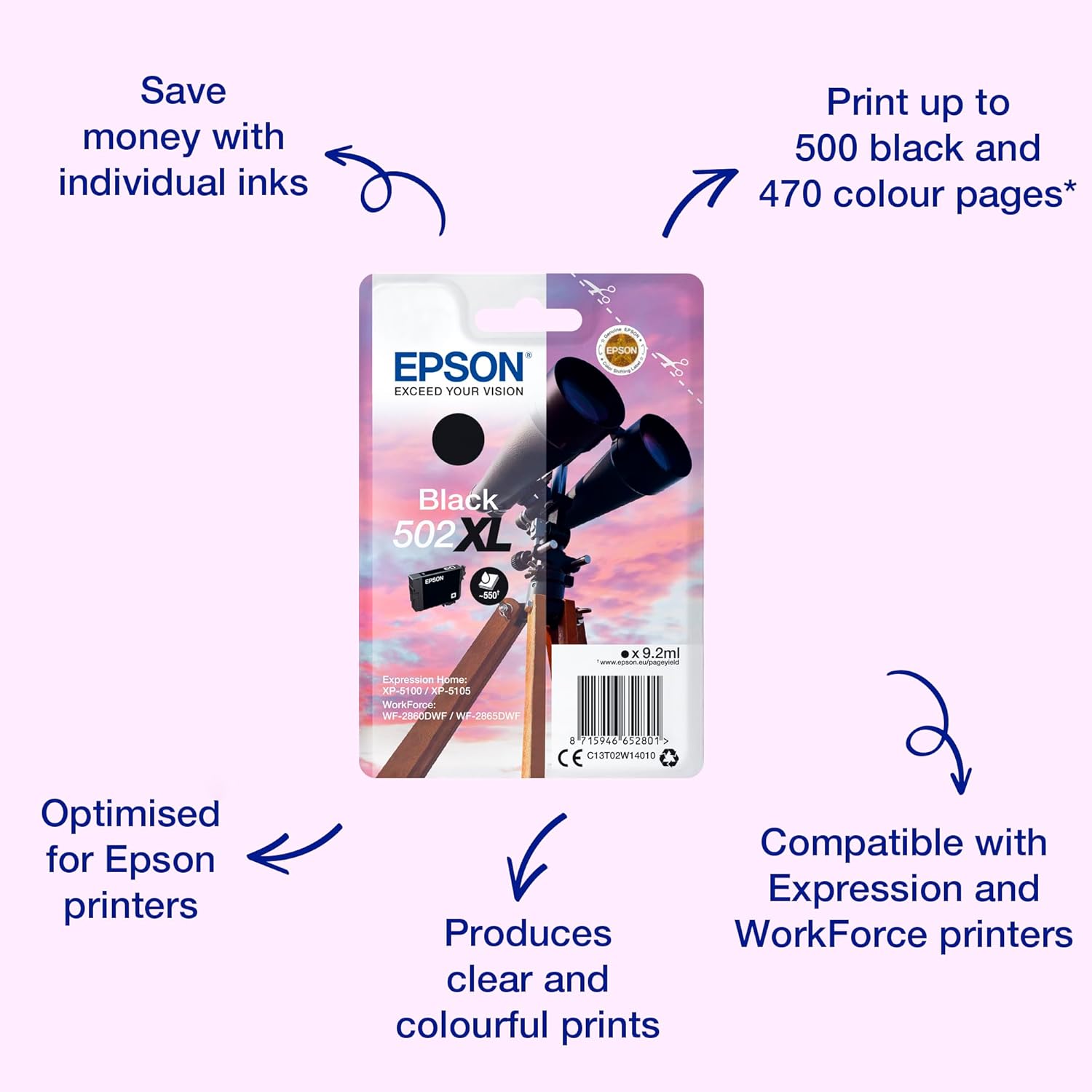 Tinteiro Epson 502XL Preto XL - Imagem 2