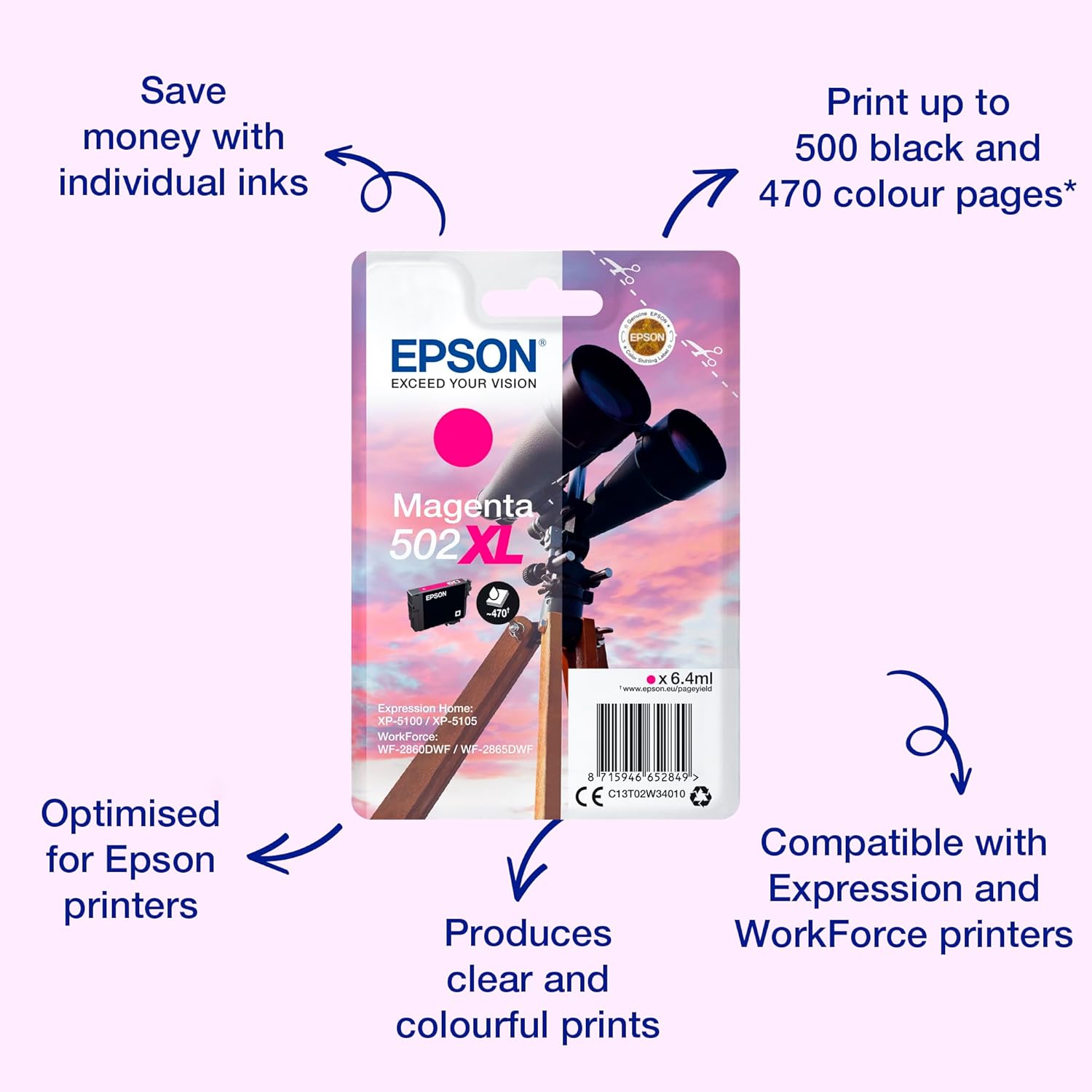 Tinteiro Epson 502XL Alta Capacidade Magenta Original - Imagem 2