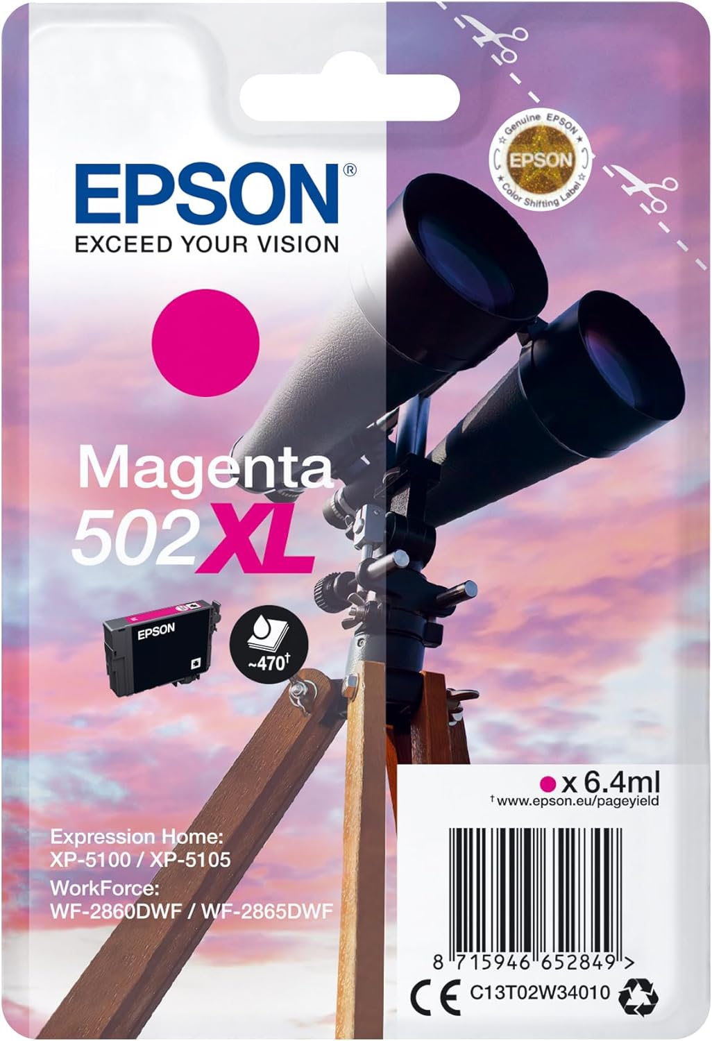 Tinteiro Epson 502XL Alta Capacidade Magenta Original
