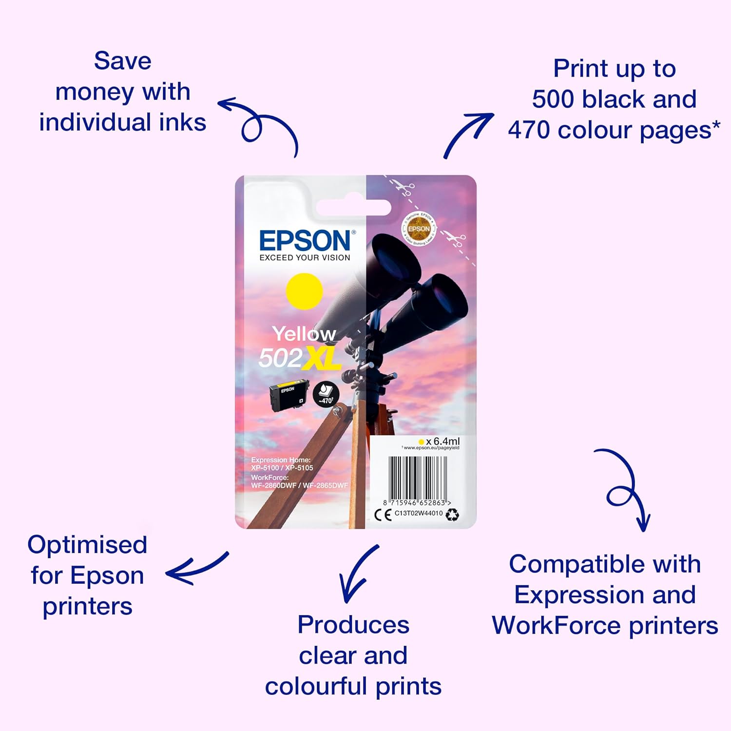 Tinteiro Epson 502XL Amarelo XL Original - Imagem 2