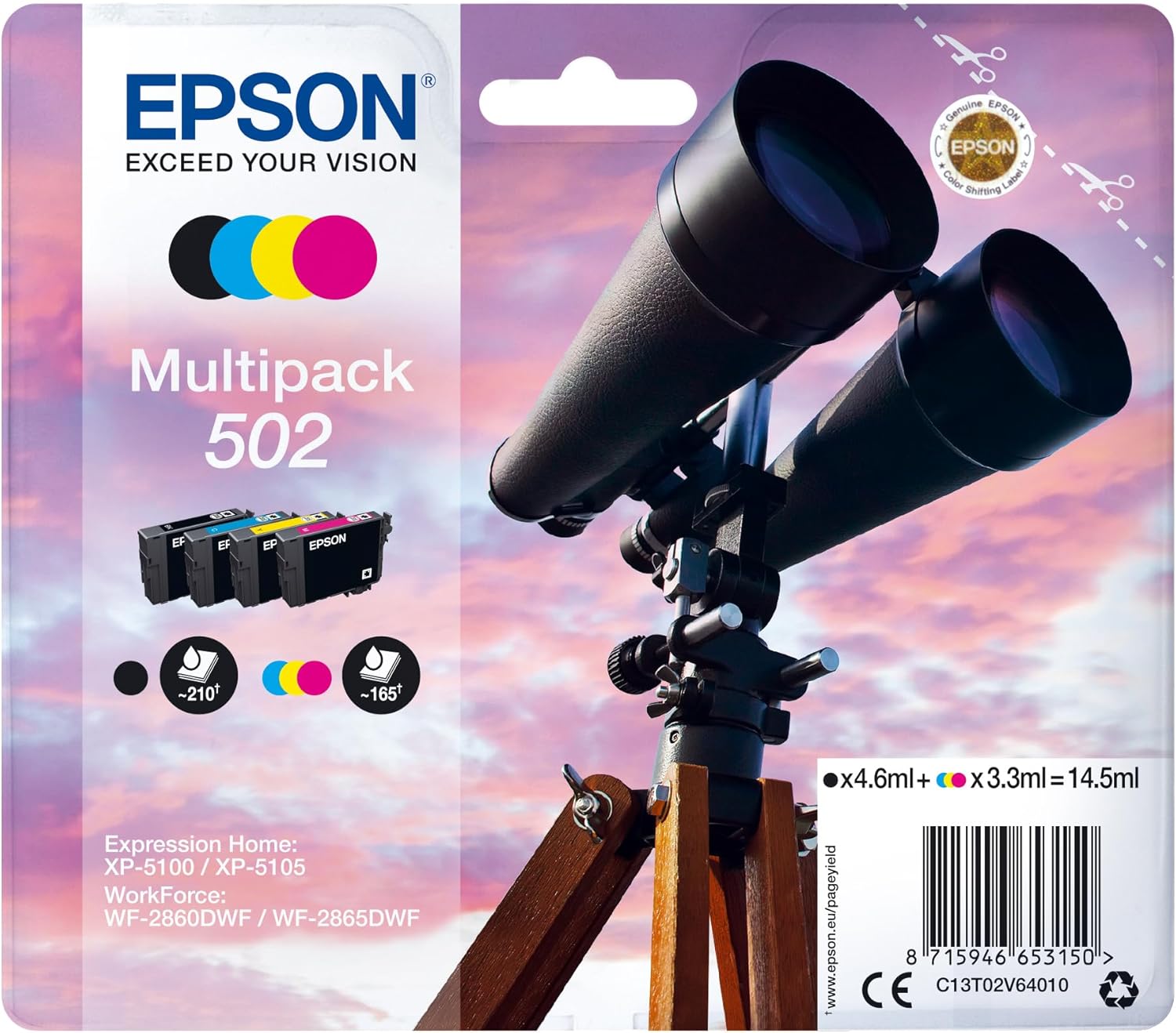 Tinteiros Epson 502 Multipack 4 Cores Original