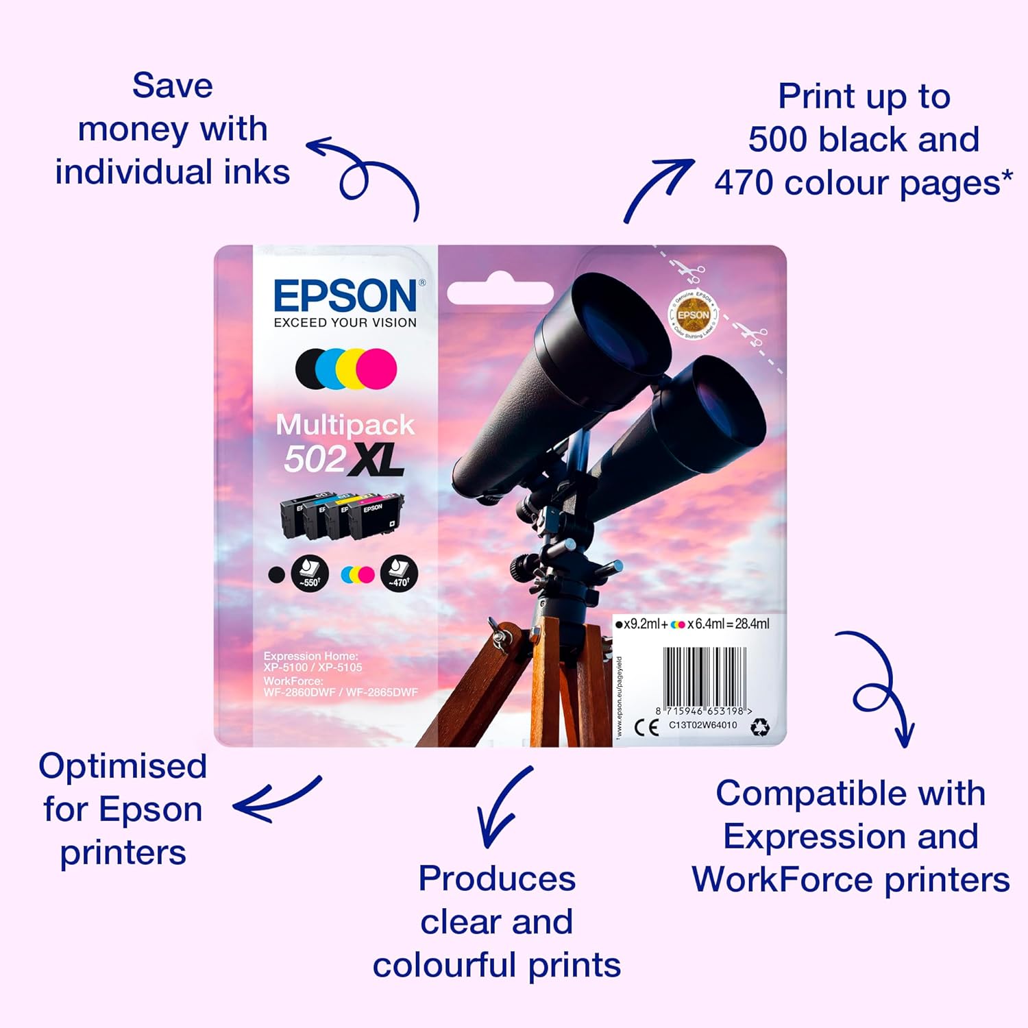 Tinteiro Epson 502XL Multipack XL Original - Imagem 2