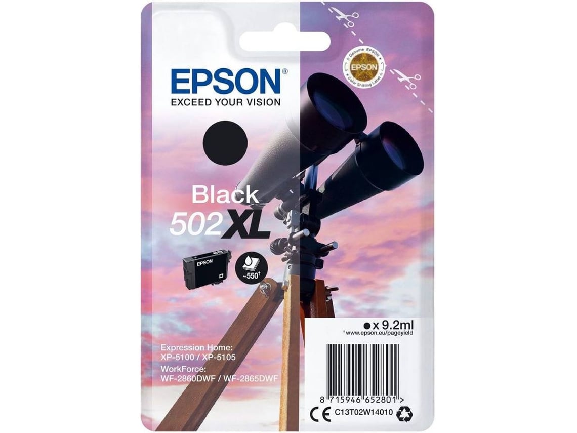 Tinteiro Epson 502XL Preto Alta Capacidade