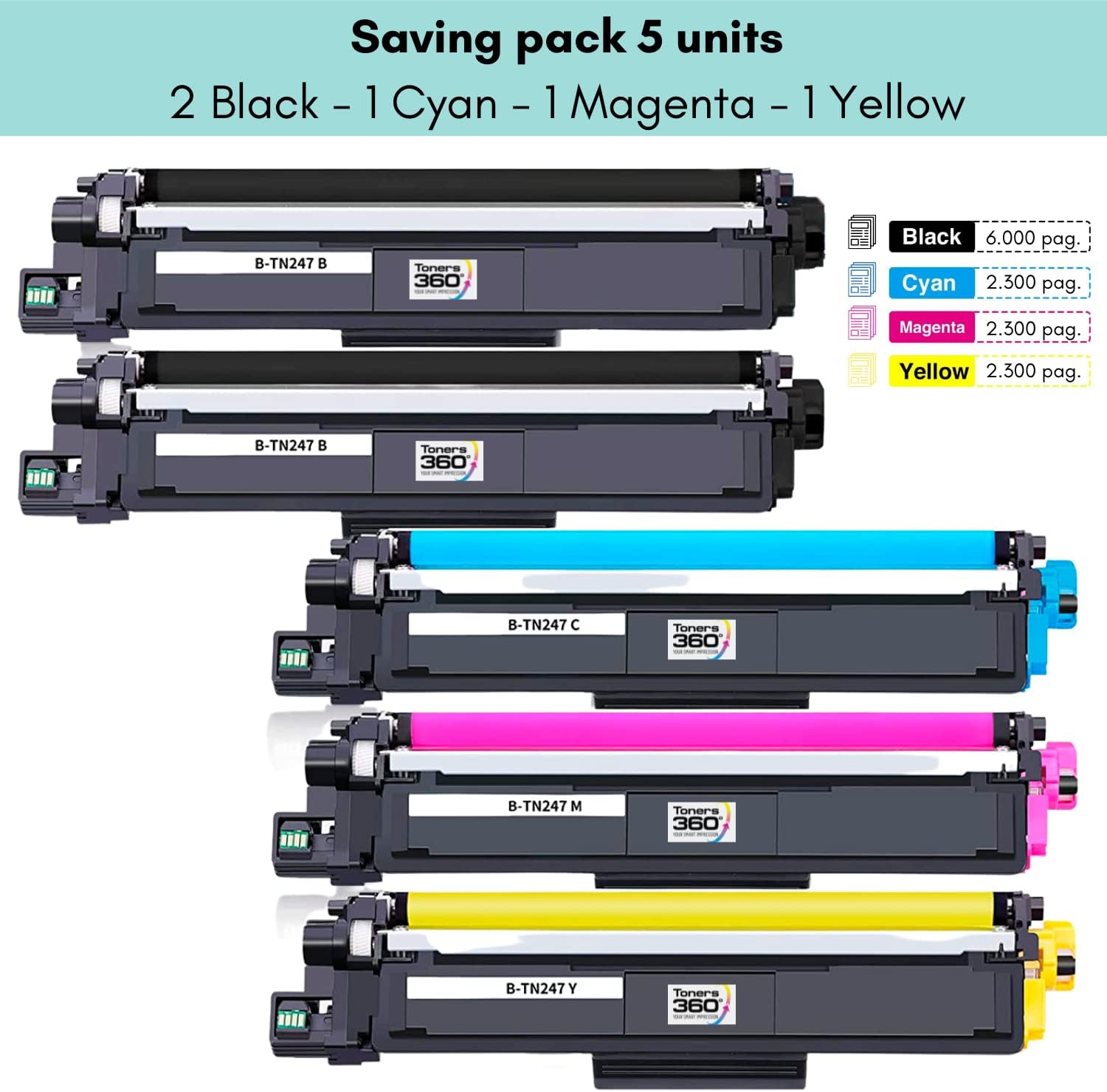 Cartucho Toner Brother TN247Y Amarelo Original - Imagem 2