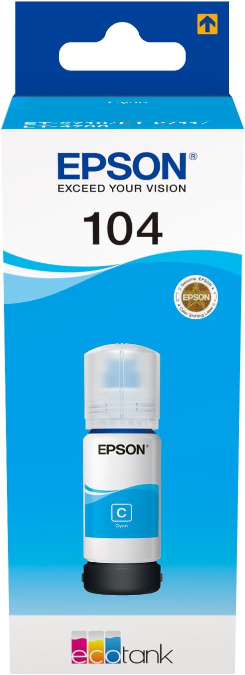 Tinteiro Epson EcoTank 104 Cyan 65ml
