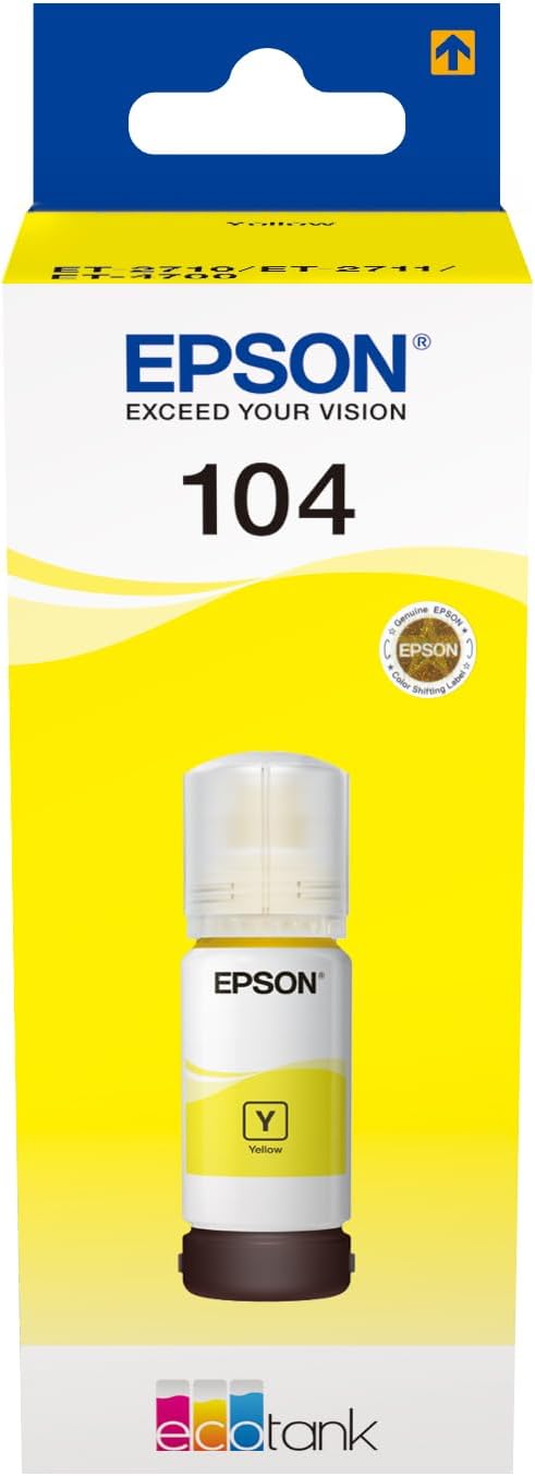 Recarga de Tinta Epson EcoTank 104 Amarelo 65 ml Original
