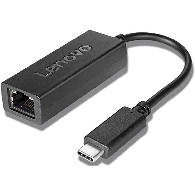 Adaptador de Rede Lenovo USB-C para Ethernet Gigabit Preto